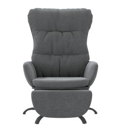 Chaise de relaxation avec repose-pied Gris clair Tissu