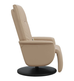 Fauteuil inclinable de massage repose-pieds cappuccino