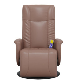 Fauteuil inclinable de massage repose-pieds marron similicuir