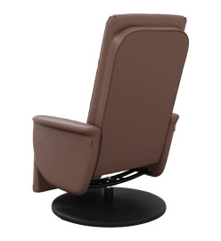 Fauteuil inclinable de massage repose-pieds marron similicuir