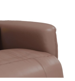 Fauteuil inclinable de massage repose-pieds marron similicuir