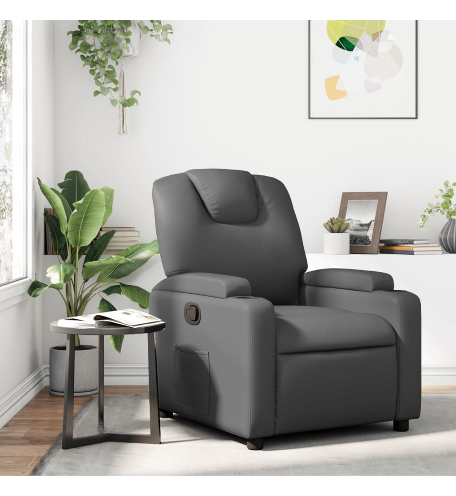 Fauteuil inclinable Gris Similicuir