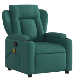 Fauteuil de massage inclinable Vert foncé Tissu