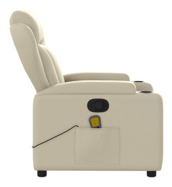 Fauteuil inclinable de massage Crème Similicuir