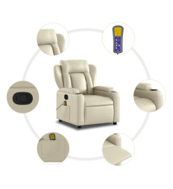 Fauteuil inclinable de massage Crème Similicuir