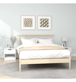 Tables de chevet 2 pcs Blanc Bois d'ingénierie