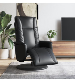 Fauteuil inclinable avec repose-pieds noir similicuir