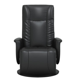 Fauteuil inclinable avec repose-pieds noir similicuir