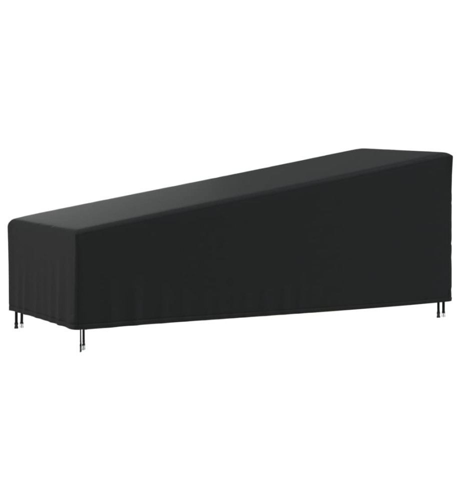 Housse de chaise longue noir 210x80x45/75 cm oxford 420D