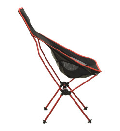 Chaise de camping pliable PVC et aluminium Noir