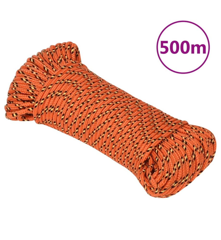 Corde de bateau Orange 4 mm 500 m Polypropylène