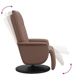 Fauteuil inclinable avec repose-pieds marron similicuir