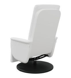 Fauteuil inclinable avec repose-pieds blanc similicuir