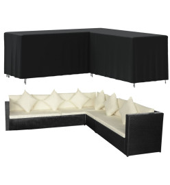 Housse pour canapé en forme de L noir 254x254x86 cm oxford 420D