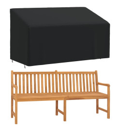 Housse de banc 3 places noir 175x85x68/94 cm oxford 420D