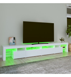 Meuble TV avec lumières LED Blanc 260x36,5x40 cm