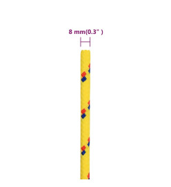 Corde de bateau Jaune 8 mm 500 m Polypropylène