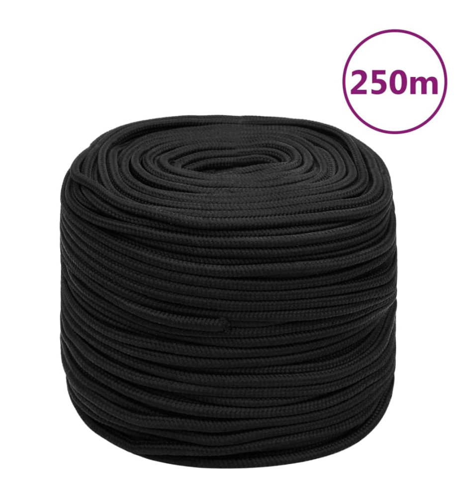 Corde de bateau Noir complet 6 mm 250 m polypropylène