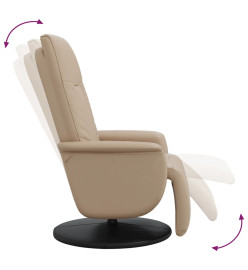 Fauteuil inclinable avec repose-pieds cappuccino similicuir