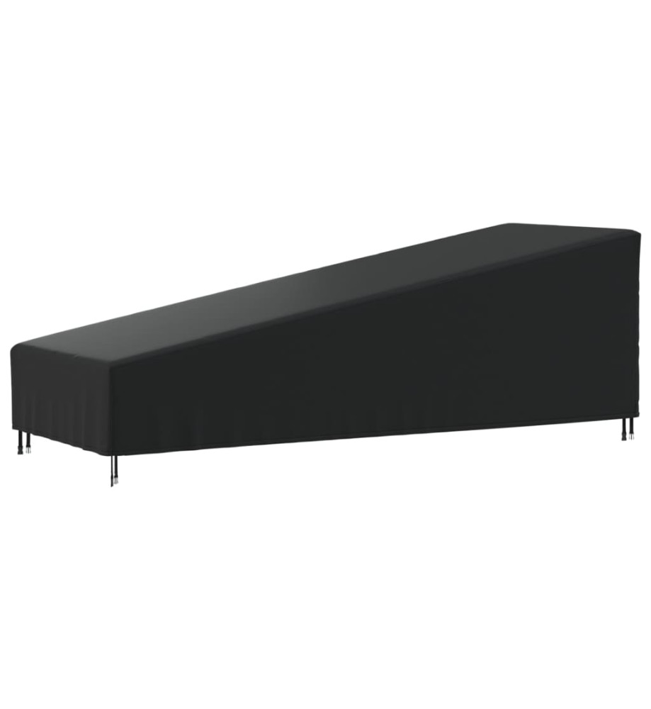 Housse de chaise longue noir 203x81x25/63 cm oxford 420D