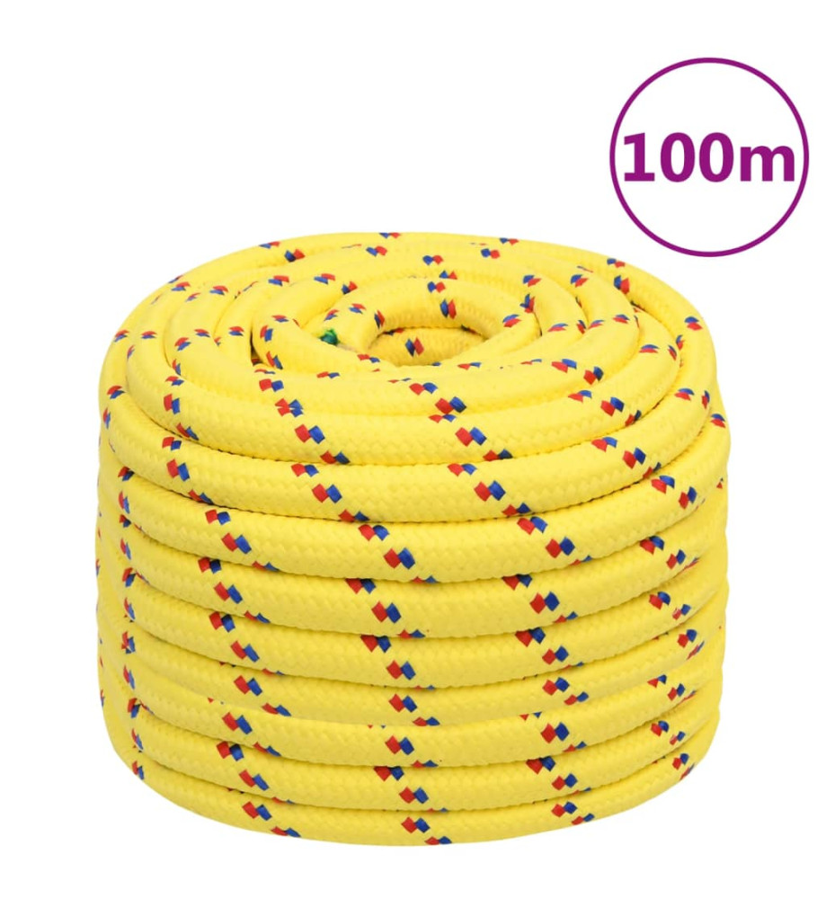 Corde de bateau Jaune 20 mm 100 m Polypropylène