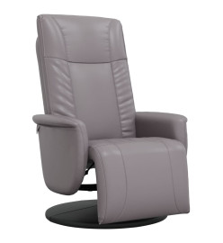 Fauteuil inclinable avec repose-pieds gris similicuir