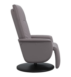 Fauteuil inclinable avec repose-pieds gris similicuir