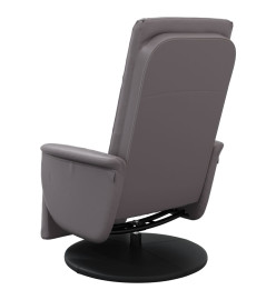 Fauteuil inclinable avec repose-pieds gris similicuir