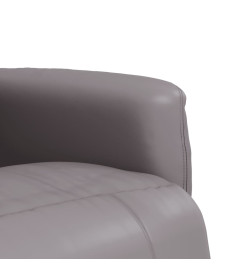 Fauteuil inclinable avec repose-pieds gris similicuir