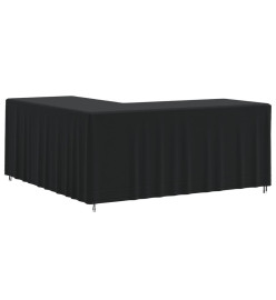 Housse pour canapé en forme de L noir 215x215x86 cm oxford 420D