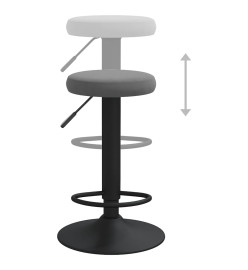 Tabourets de bar lot de 2 gris foncé velours