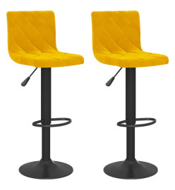 Tabourets de bar 2 pcs Jaune moutarde Velours