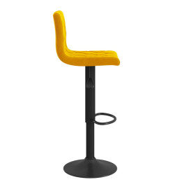 Tabourets de bar 2 pcs Jaune moutarde Velours