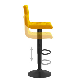 Tabourets de bar 2 pcs Jaune moutarde Velours