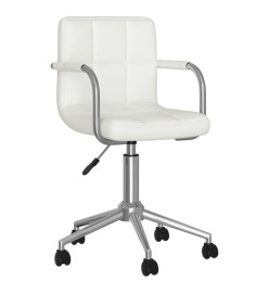 Chaise de bureau pivotante Blanc Similicuir