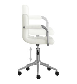 Chaise de bureau pivotante Blanc Similicuir