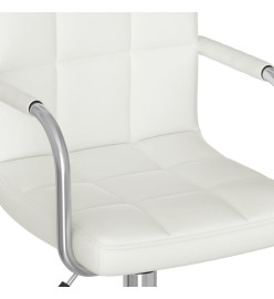 Chaise de bureau pivotante Blanc Similicuir