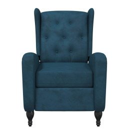 Fauteuil de massage inclinable bleu velours