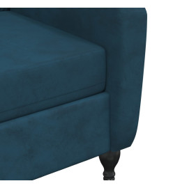 Fauteuil de massage inclinable bleu velours