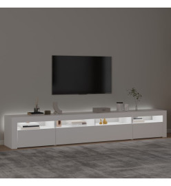 Meuble TV avec lumières LED Blanc 240x35x40 cm