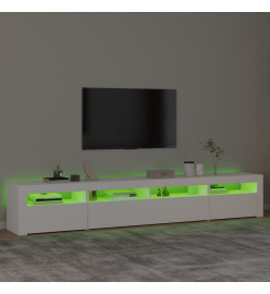 Meuble TV avec lumières LED Blanc 240x35x40 cm