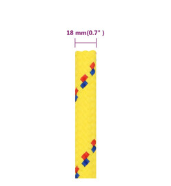 Corde de bateau Jaune 18 mm 100 m Polypropylène