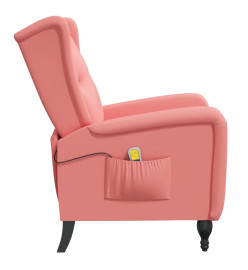 Fauteuil de massage inclinable rose velours