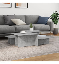Tables basses 2 pcs gris béton bois d'ingénierie