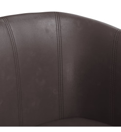 Fauteuil cabriolet marron similicuir