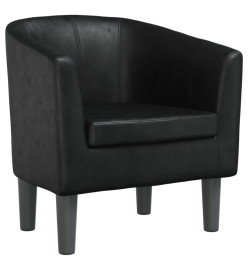 Fauteuil cabriolet noir similicuir