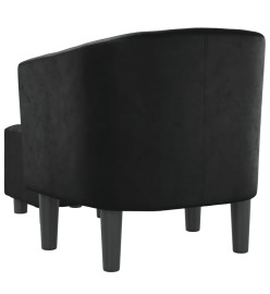 Fauteuil cabriolet avec repose-pied noir similicuir