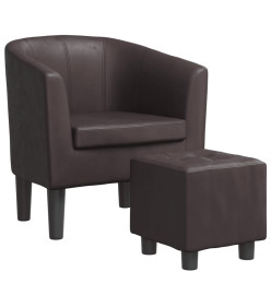 Fauteuil cabriolet avec repose-pied marron similicuir