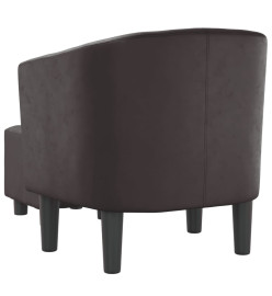 Fauteuil cabriolet avec repose-pied marron similicuir