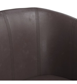 Fauteuil cabriolet avec repose-pied marron similicuir